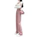 Dirty Pink Wide-leg Jeans For Women, 2026 Spring And Autumn New Style, High-waisted, Straight, Loose, Floor-length Pants_ecoleips.com