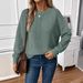 Women's Knit Sweater – Trendy 3D Textured Pullover, Casual Round-Neck Long Sleeve Top, Soft Stretch Fabric_ecoleips.com