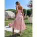 Floral Print Tie Waist Sleeveless Dress Gathered Bust Backless Slim A-Line Women's Dress_ecoleips.com