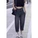2025 Spring/Summer New Plus Size Vintage Harem Women, Slimming High-Waisted Cropped Jeans For Petite Pear-Shaped Figures_ecoleips.com