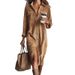 Women's Clothing Women's Solid Color Corduroy Long Sleeve Lapel Shirt Loose Long Skirt Maxi Dress For Autumn Winter_ecoleips.com