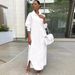 Women's Clothing Autumn And Winter New Fashion Casual Solid Color Long Shirt Coat Dress_ecoleips.com
