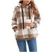 Unisex Plush Fleece Hoodie With Checkered Pattern - Cozy Long Sleeve Pullover With Kangaroo Pocket, Oversized Streetwear Outerwear For Men & Women_ecoleips.com