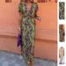 2026 New Spring Women's Clothing Fashion Color-Block Print Long Elegant Slim-Fit Short-Sleeve Dress_ecoleips.com