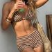 Women's Striped Terry Cloth Bikini Set - Sexy Swimwear For Beach & Pool - Comfortable & Stylish_ecoleips.com