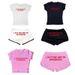 Women's Cute Pink T-Shirt - Summer Casual Slim Fit Streetwear Top, Short Sleeve Basic Tee_ecoleips.com