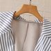 Women's British Style Oversized Blazer With Contrast Collar – Slim Fit Long Sleeve Work Jacket For Office & Casual_ecoleips.com