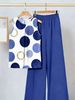 Women's Fashion Print Two Piece Set Sleeveless Irregular Vest And Pants Cross Border Style New in Stock_ecoleips.com
