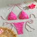 Verve New Striped Tie Bikini Sexy Thong Brazilian Swimsuit For Women_ecoleips.com