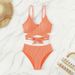 Bikini Swimsuit 2026 New Solid Color Lace-up Split Swimsuit Women's Suspender Bikini_ecoleips.com