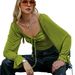 Voya 2026 Autumn/Winter European And American Fashion New Sexy Hollow Out Puff Long Sleeve Ultra-Short Women's T-Shirt With_ecoleips.com