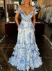 French Style Ruffled Chiffon Floral Halter Neck Strappy Deep V Neck Big Swing Dress With Ribbon For Seaside Vacation Party_ecoleips.com