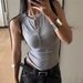 Hot Girl Henry Collar Buttoned Vest Women 2025 Summer New Slim Fit Ribbed Round Neck Sleeveless Top For Outerwear Or_ecoleips.com