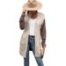 Pocket Knitted Cardigan Spring Women's Color-Blocked Sweater Coat_ecoleips.com