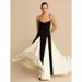 Women's Clothing High-End French Style Slim Fit Halter Dress For Mature Women Color-Block Floor Length Gown Full Skirt_ecoleips.com