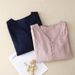 Women's Clothing Real Shot Of Ramie Shirt For Women With Nine Point Sleeves V Neck Puff Sleeve Top_ecoleips.com
