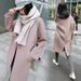 Women's Woolen Coat Women's Long And Loose Pink Woolen Coat_ecoleips.com