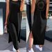 Women's Lace Hollow Out Sleeveless Midi Dress American Style Casual Elegant Fashion Summer Skirt With Slit Knee Length_ecoleips.com