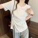 Women's Clothing Fashionable And Versatile National Style Asymmetric Waist Short Sleeved Bottoming Shirt Top T Shirt Trend_ecoleips.com