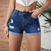 Women's Clothing Denim Shorts Elastic Curled Shorts Spot_ecoleips.com