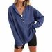 Spring And Autumn 2026 New Women's Hoodie Autumn And Winter Solid Color Loose Rough Sleeve Sweater_ecoleips.com
