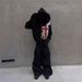 Oversized Hooded Sweatshirt With Plush-Lined Hood - Unisex Black Zip-Up Streetwear Pullover | 3D Graphic Detail_ecoleips.com