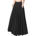 Women's A-Line Pleated Skirt – Stretchy Waistband & Flowy Mid-Length Design | Versatile Solid Colors For Casual & Office Wear_ecoleips.com