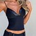 Lace Trim Deep V Backless Camisole – Stretchy Sleeveless Tank Top For Women, Sexy 3D Floral Lace & Milk Silk Blend, S/M/L Sizes_ecoleips.com