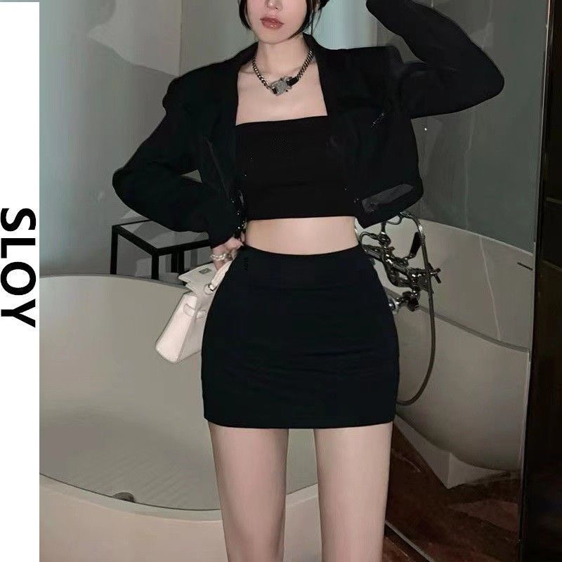 2025 New Korean Style Short For Women High Waist Bodycon Sexy Slim Fit Stretchy One Step Half Skirt Summer_ecoleips.com