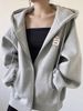 High-End Brand Jimo Cotton Hooded Sweatshirt For Women, Autumn Winter Cardigan, Zipper Baseball Jacket, Fleece-Lined And_ecoleips.com