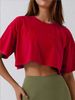 Women's Casual Short Cropped Top Round Neck Fashion Spring Summer For European American_ecoleips.com