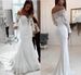 Women's Clothing One Shoulder Lace Long Sleeved Dress Mopping Wedding Dress_ecoleips.com