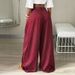 High-Waisted Pleated Loose Floor-Length Suit Trousers Women's Casual Pinstripe Streetwear European American Trendy_ecoleips.com