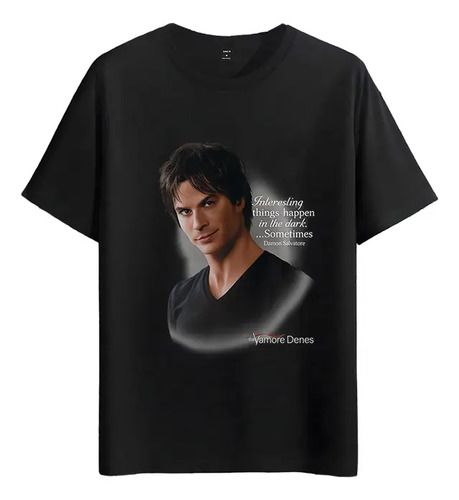 Women's T-Shirts Tshirt Muscle Freaks Vampire Diaries Estilo Damon Salvatore_ecoleips.com