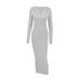 YD401 European And American Cross-border Women's New Sexy Long-sleeved Bodycon, Casual Slim-fit Hooded Solid Color_ecoleips.com