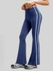 K New Striped Flared Pants For Running, Nude, Elastic, Sports, Fitness, High Waist, Hip Lifting, Yoga Pants For Women_ecoleips.com