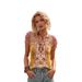 Women's Patchwork round Neck Pullover T-Shirt Artistic Retro Print Linen Top Elegant Spring Summer New Style Cross Border 2025_ecoleips.com
