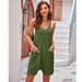 Summer Women's Romper Jumpsuit - Sleeveless Adjustable Strap Pocket Shorts With Elastic Knit Fabric, Casual Overalls For Streetwear, ( 16 Colors)_ecoleips.com