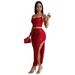 AL306 Women's Sequin Set Sexy Split Dress Camisole Nightclub Party_ecoleips.com