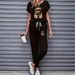 Women's Color Block Trim Casual Suit European American Style Simple Loose Fit Short Sleeve Spring Summer Autumn New_ecoleips.com