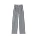 Lyocell Tencel Jeans For Women 2026 Summer New Drawstring Loose Fit Draped Ice Silk Casual Wide-Leg Straight Pants_ecoleips.com
