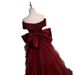 Burgundy Mermaid Evening For Women, Vocal Solo Performance, Music Exam, Toasting, Annual Meeting Host, Off-Shoulder_ecoleips.com