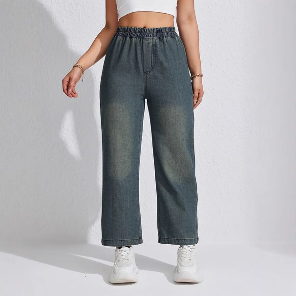 Cross-Border . Retro Loose Jeans For Women Wide-Leg Washed Long Draped Straight-Leg Pants Wholesale European And_ecoleips.com