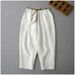 Suitable For All Seasons French Plus Size Mom Casual Linen Women Loose Harem Carrot Versatile Solid Color Nine-point Pants_ecoleips.com