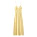 Cross-border Foreign Trade European And American Style Women's French Silk Satin Texture Sleeveless Midi Dress_ecoleips.com