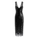 Summer Fashion Women's Casual Dress Deep V Neck Sequined Patchwork Lace European American Style Clothing For Ladies_ecoleips.com