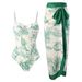 Aria Basics 2023 New European And American Style Women's One-Piece Swimsuit, Slim-Fit, Retro Tie-Up, Sun-Protective Long Skirt_ecoleips.com