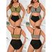 New 2025 European And American plus Size Bikini High Waisted Stylish Sexy Plaid Print Two Piece Swimsuit for Women_ecoleips.com