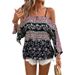 Women's Clothing Suspender Tops Bat Sleeves Ethnic Style Printed Shirts For Women_ecoleips.com
