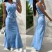 2025 Summer New Women's Casual Button Sleeveless Vest And Denim Skirt Two-Piece Set_ecoleips.com